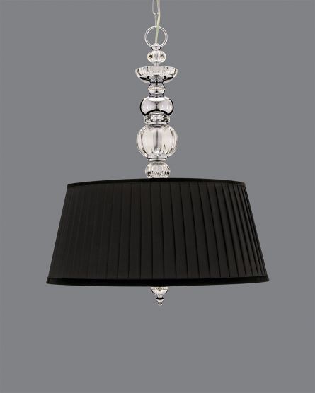 Pendant Lights Juliana 108 / SG 6 / chrome / crystal pendant light / fabric black shade View 1