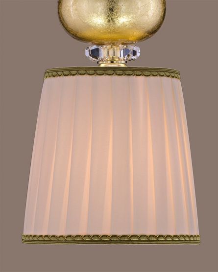 Pendant Lights Juliana 108/S 3 gold leaf crystal pendant light/fabric beige shade View 2