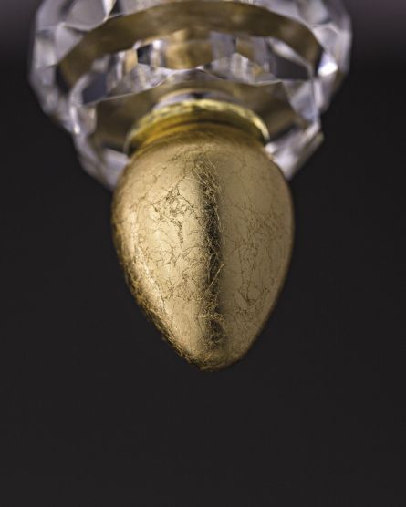 Φωτιστικά Τοίχου-Απλίκες Dafne Dafne 109/AP 1 φύλλο χρυσού-κρυστάλλινη απλίκα τοίχου-pvc white gold shade Όψη 2