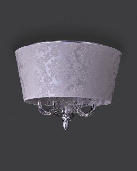Ceiling Lamps Dafne Dafne 109/PLM silver leaf-crystal ceiling lamp-pvc damasco shade View 1