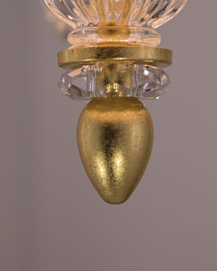 Pendant Lights Dafne Dafne 109/SM gold leaf-crystal pendant light-fabric ivory shade View 3