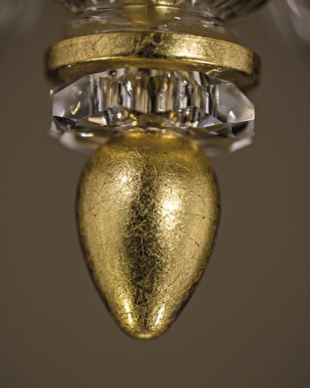 Φωτιστικά Οροφής-Κρεμαστά Dafne Dafne 109/SM φύλλο χρυσού-κρυστάλλινο κρεμαστό φωτιστικό-pvc black gold shade Όψη 2