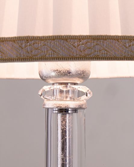 Table Lamps Melina Melina 110/LM silver leaf-crystal table lamp-fabric ivory shade View 4
