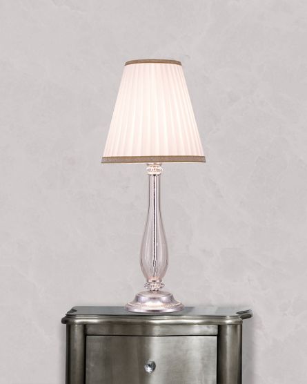 Table Lamps Melina Melina 110/LM silver leaf-crystal table lamp-fabric ivory shade View 1