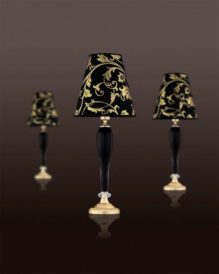 Table Lamps Leonie Leonie 112/LM gold leaf-black-crystal table lamp-pvc gold leaf black shade