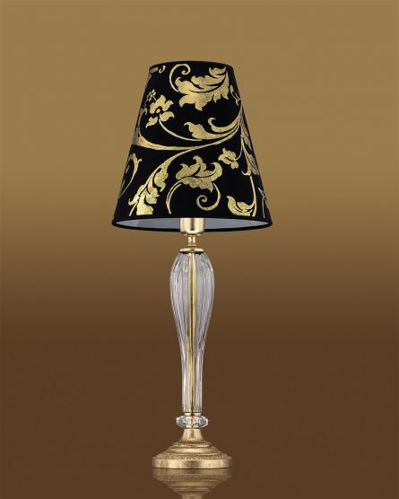 Table Lamps Leonie Leonie 112/LM gold leaf-crystal table lamp-pvc gold leaf black shade View 1