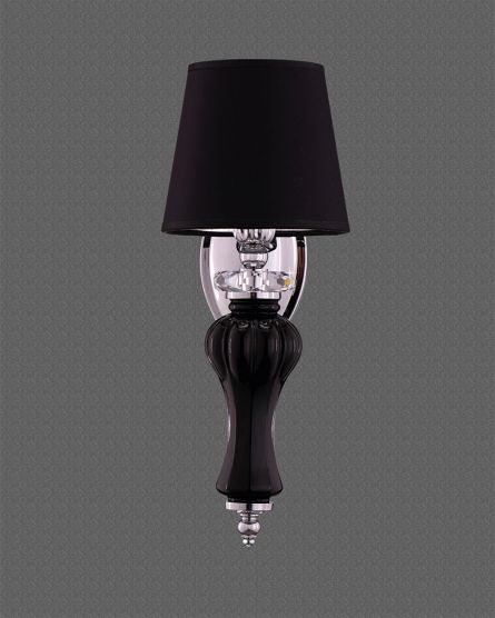 Wall Lamps Reina Reina 114/AP 1 chrome-black-crystal wall lamp-pvc black chrome shade View 1