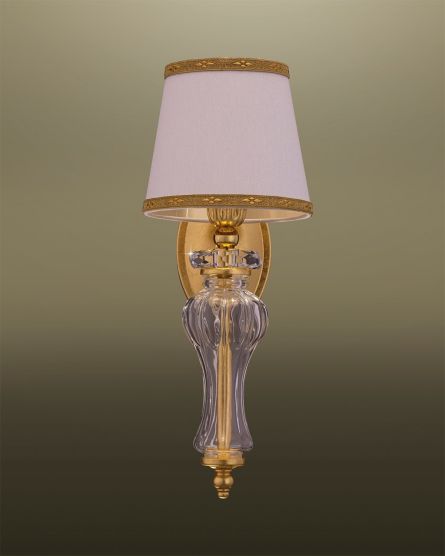 Wall Lamps Reina Reina 114/AP 1 gold leaf-crystal wall lamp-pvc white gold shade View 1
