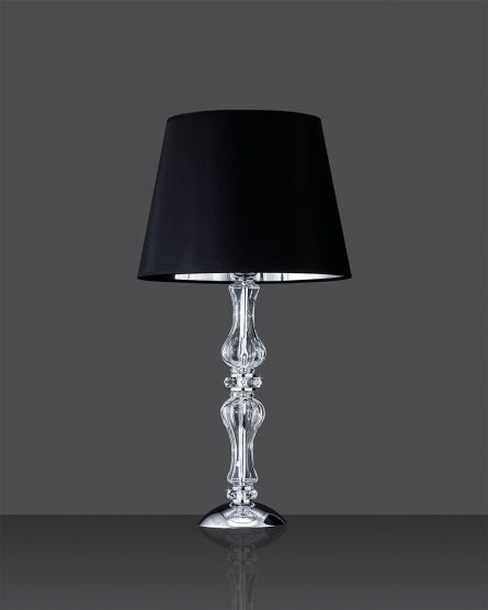 Table Lamps Reina Reina 114/LΜ chrome-crystal table lamp-pvc black chrome shade View 2