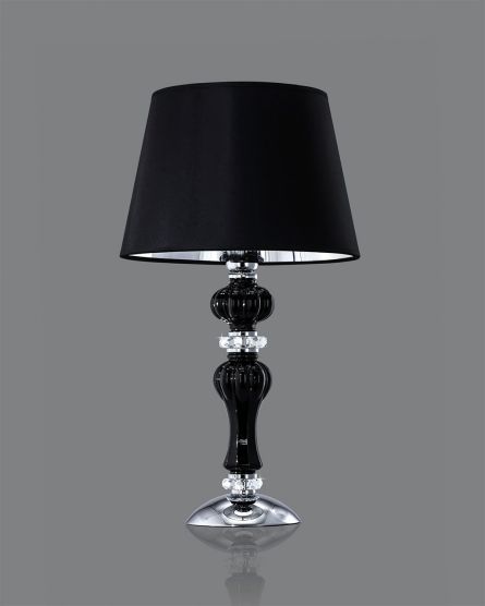 Table Lamps Reina Reina 114/LP chrome-black-crystal table lamp-pvc black chrome shade View 1