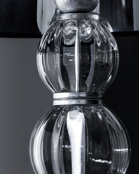 Floor Lamps Amanda 118 / FL / silver leaf / crystal floor lamp / pvc black chrome shade View 2