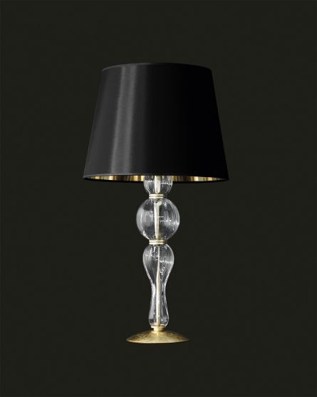 Table Lamps Amanda 118 / LG / gold leaf / crystal table lamp / pvc black gold shade View 1