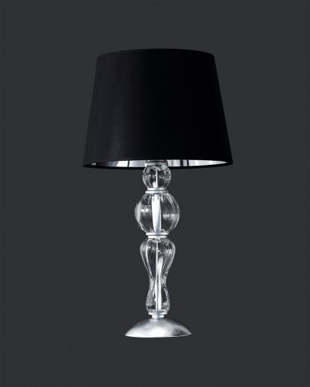 Table Lamps Amanda Amanda 118/LM silver leaf-crystal table lamp-pvc black chrome shade View 1