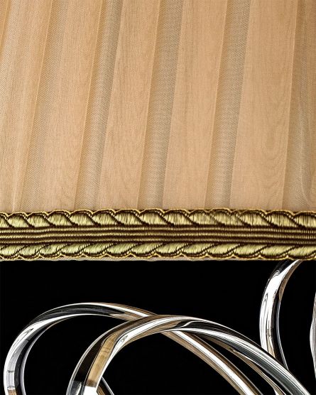Φωτιστικά Δαπέδου Contessa Contessa 120/FL φύλλο χρυσού-κρυστάλλινο φωτιστικό δαπέδου-organdy beige shade Όψη 2