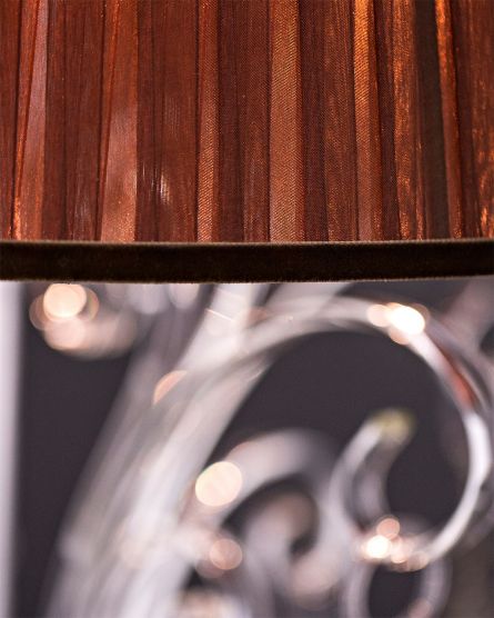 Φωτιστικά Δαπέδου Contessa Contessa 120/FL φύλλο ασήμι-κρυστάλλινο φωτιστικό δαπέδου-organdy brown shade Όψη 4