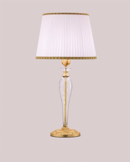 Table Lamps Contessa Contessa 120/LG gold leaf-crystal table lamp-fabric ivory shade