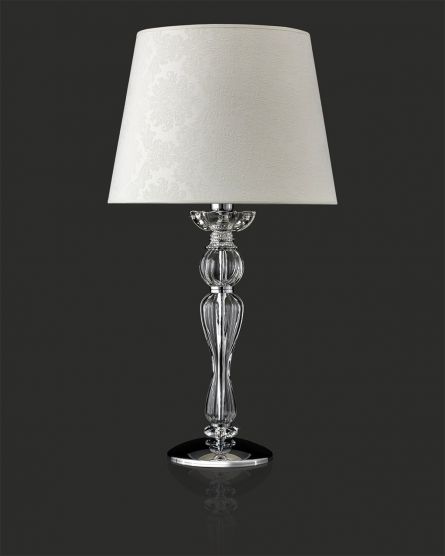Table Lamps Elizabeth 125 / LG / chrome / crystal table lamp / pvc damasco shade View 1
