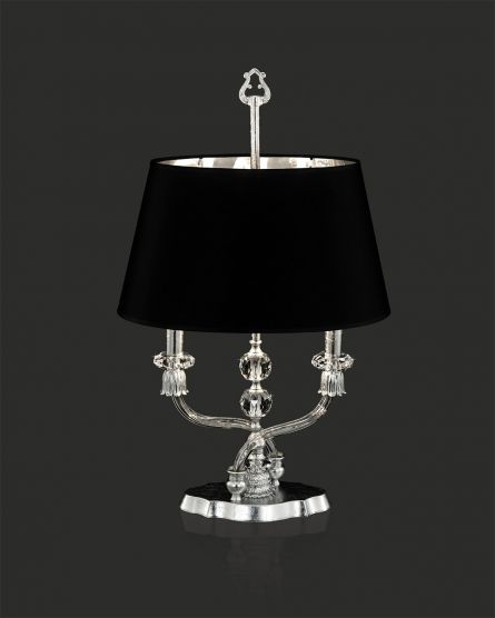 Table Lamps Elizabeth 125 / LM / silver leaf / crystal table lamp / pvc black chrome shade View 1