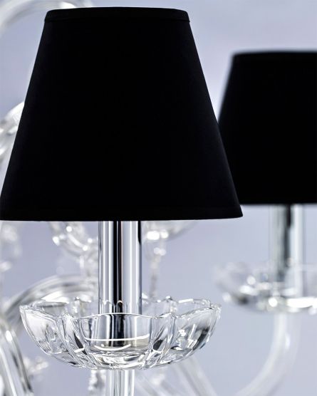 Linear Chandelier Elizabeth Elizabeth 125/RL 6 chrome-crystal linear chandelier-pvc black chrome shade View 5