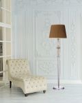 Floor Lamps Stellina 102 / FL / silver leaf / crystal floor lamp / fabric mocha shade