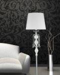 Floor Lamps Olympia 104 / FL / chrome / white / crystal floor lamp / pvc white shade
