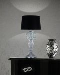 Table Lamps Olympia 104 / LM / chrome / crystal table lamp / pvc black chrome shade