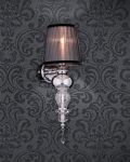 Wall Lamps Juliana 108 / AP 1 / chrome / crystal wall lamp / organdy graphite shade