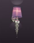 Wall Lamps Juliana 108 / AP 1 / silver leaf / crystal wall lamp / organdy lilac shade