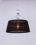 Pendant Lights Juliana 108 / SG / silver leaf / crystal pendant light / organdy brown shade