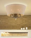 Ceiling Lamps Dafne Dafne 109/PLM gold leaf-golden teak-crystal ceiling lamp-organdy beige shade