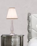 Table Lamps Melina 110 / LM / silver leaf / crystal table lamp / fabric ivory shade