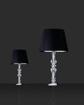 Table Lamps Reina 114 / LΜ / chrome / crystal table lamp / pvc black chrome shade