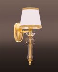 Wall Lamps Reina Reina 114/AP 1 gold leaf-golden teak-crystal wall lamp-pvc white gold shade