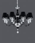 Chandeliers Reina 114 / CH 8 / chrome / black / crystal chandelier